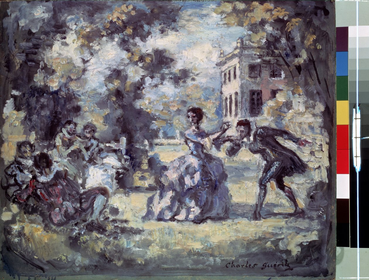 ""Scene galante"" (Amorøs scene) Maleri av Charles Guerin (1875-1939) rundt 1908 Saint Petersburg, Hermitage Museum DR av Charles Francois Prosper Guerin