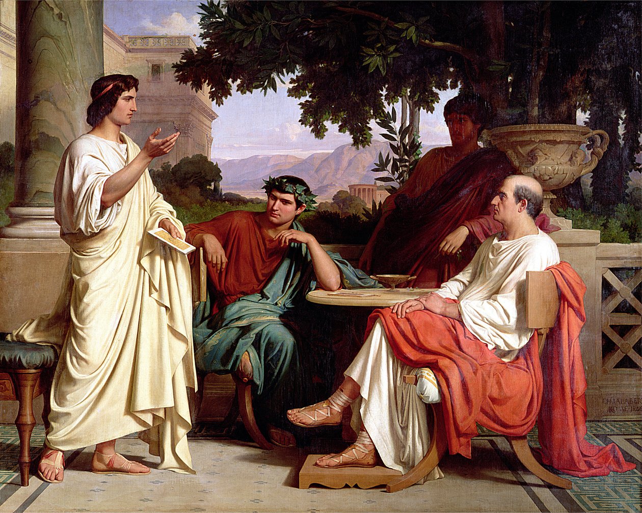 Horace, Virgil og Varius i huset til Maecenas av Charles François Jalabert