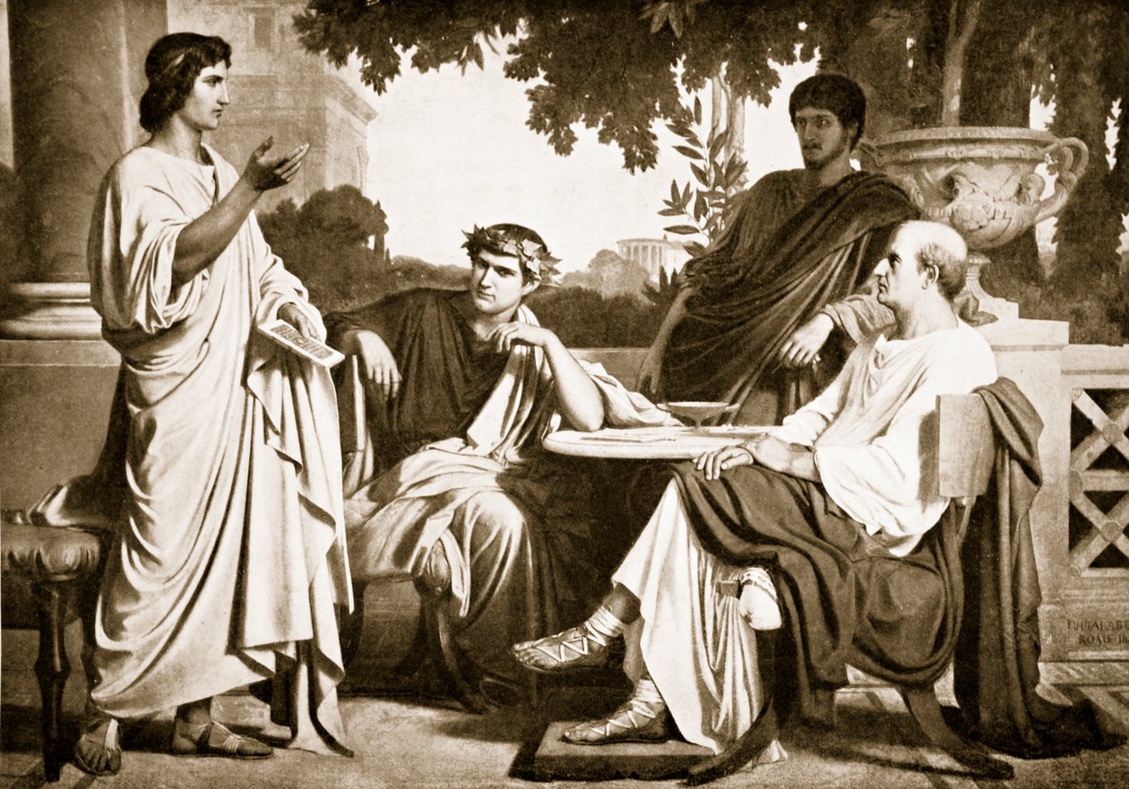 Virgil, Horace og Varius i huset til Maecenas av Charles François Jalabert