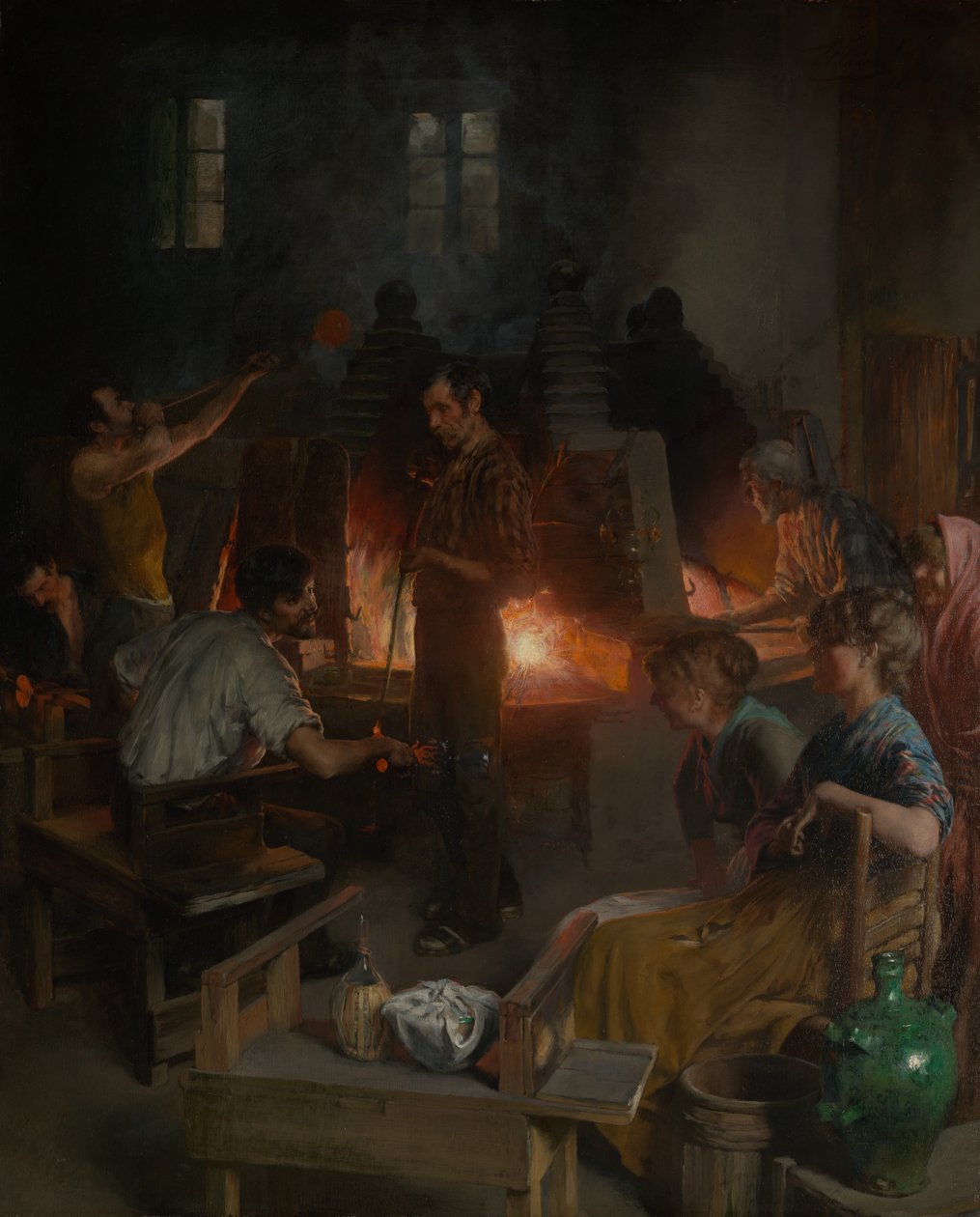 Glassblåsere fra Murano, 1886. av Charles Frederic Ulrich