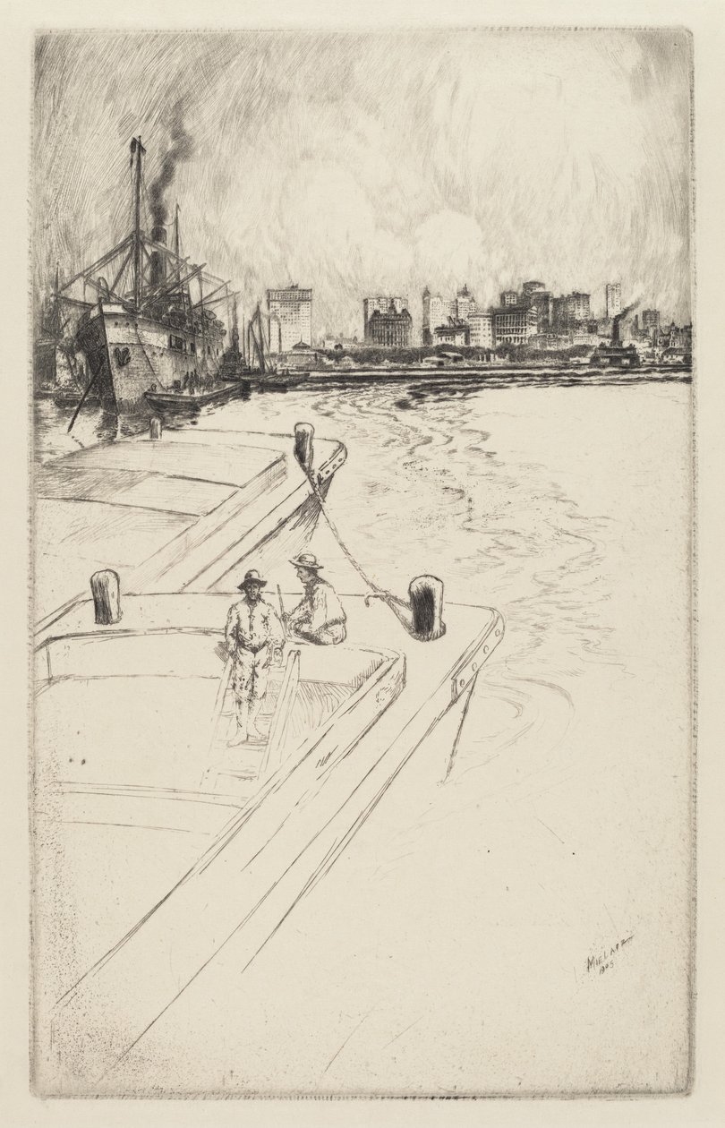 New York fra havnen av Charles Frederick William Mielatz