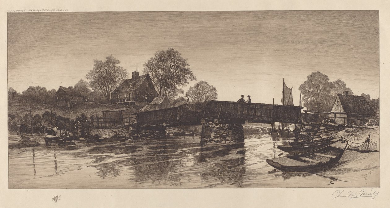 Uten tittel Old Bridge, 1888. av Charles Frederick William Mielatz