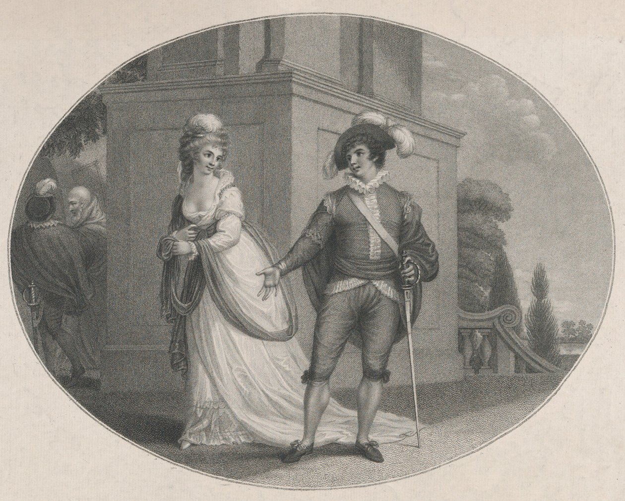 Beatrice og Benedick Shakespeare, Much Ado About Nothing, Act 4, Scene 1, Au..., 12. august 1784. av Charles Gauthier Playter