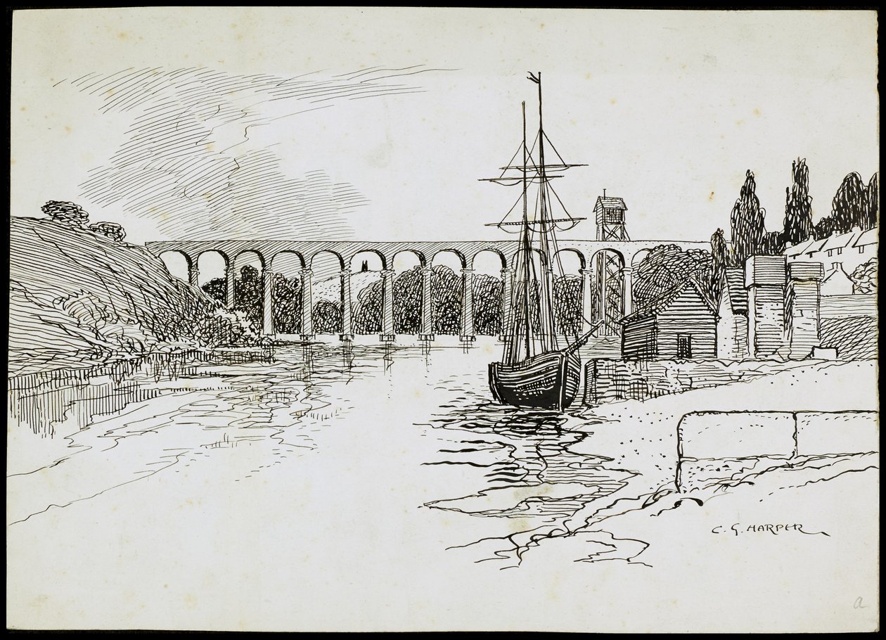 Calstock Viaduct, Cornwall, c1907-c1943 av Charles George Harper