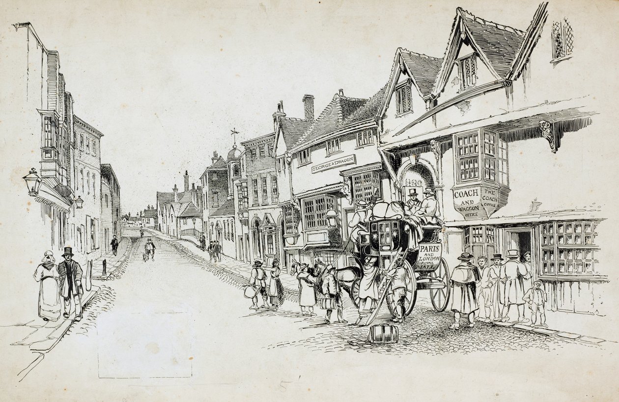 High Street, Canterbury, Kent av Charles George Harper