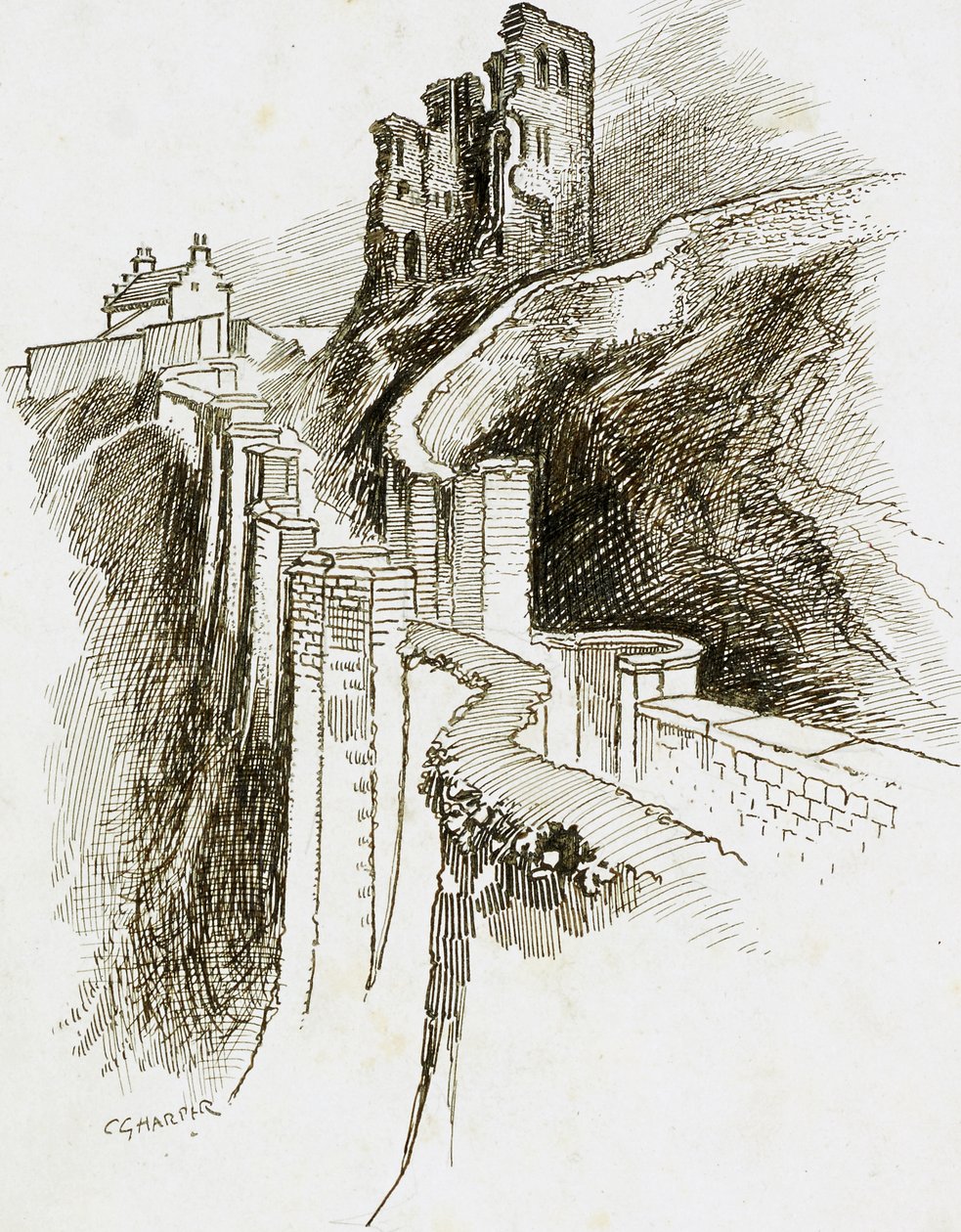 Scarborough Castle, North Yorkshire av Charles George Harper