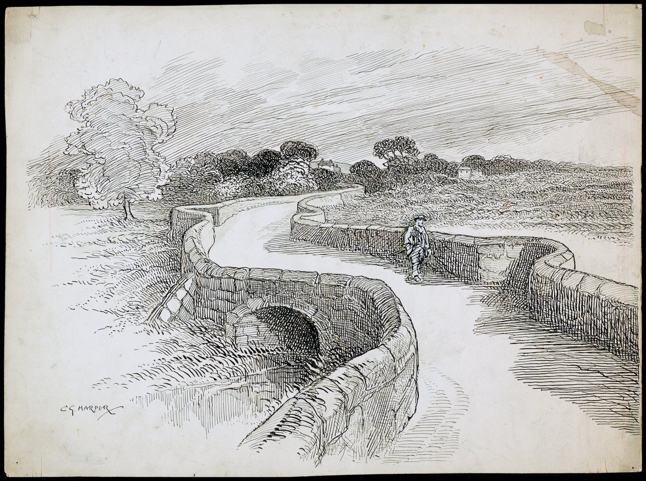 Swarkestone Bridge, Derbyshire, 1892-1933 av Charles George Harper