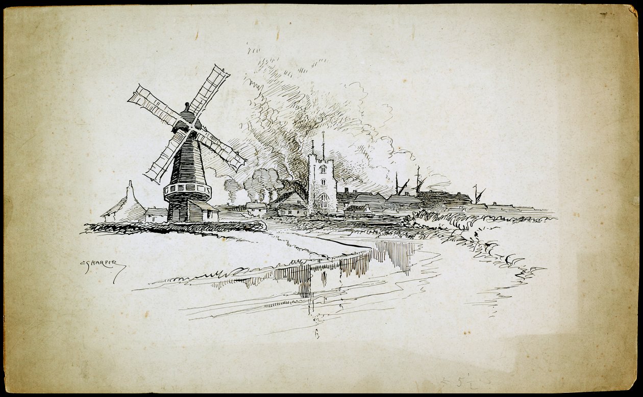 Wellington vindmølle, Barking, Stor-London av Charles George Harper