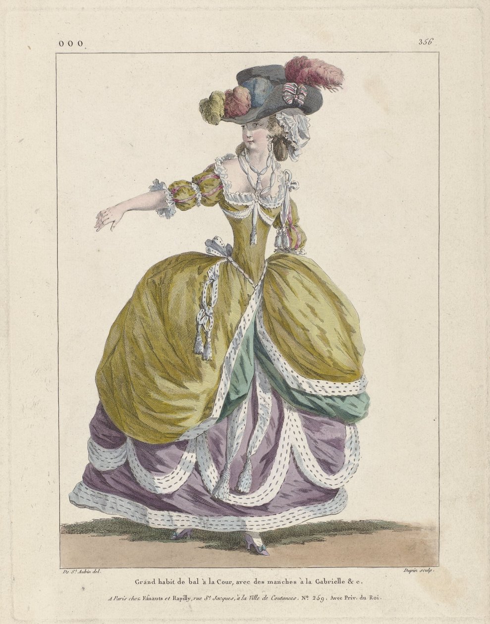 Marie Antoinette, motedronningen av Charles Germain de (after) Saint Aubin