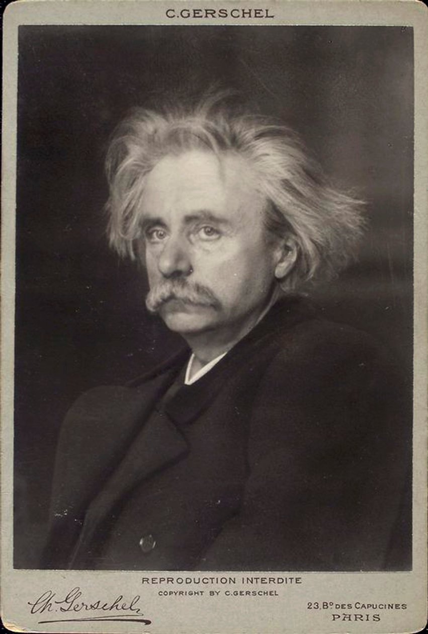 Edvard Grieg, norsk komponist og pianist, slutten av 1800- eller begynnelsen av 1900-tallet av Charles Gerschel