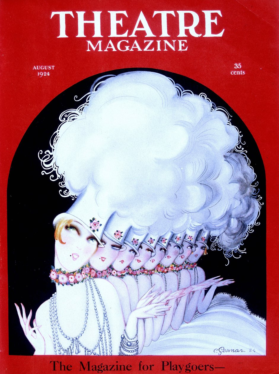 Kabaretdansere på forsiden av det amerikanske magasinet Théatre Magazine, august 1924 (gravering) av Charles Gesmar