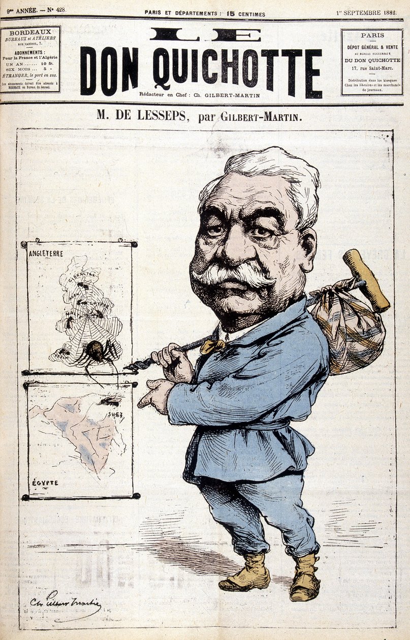 Ferdinand de Lesseps - av Gilbert-Martin, i "Le Don Quixote" av 01.09.1882 av Charles Gilbert Martin