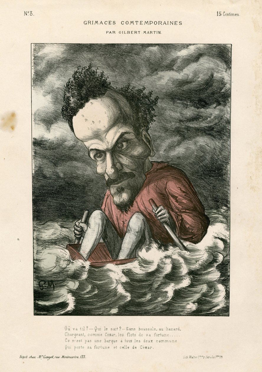 Contemporary Grimases - Illustrasjon av Charles Gilbert-Martin (1839-1905): Rochefort Henri (1831-1913) - Sea av Charles Gilbert Martin
