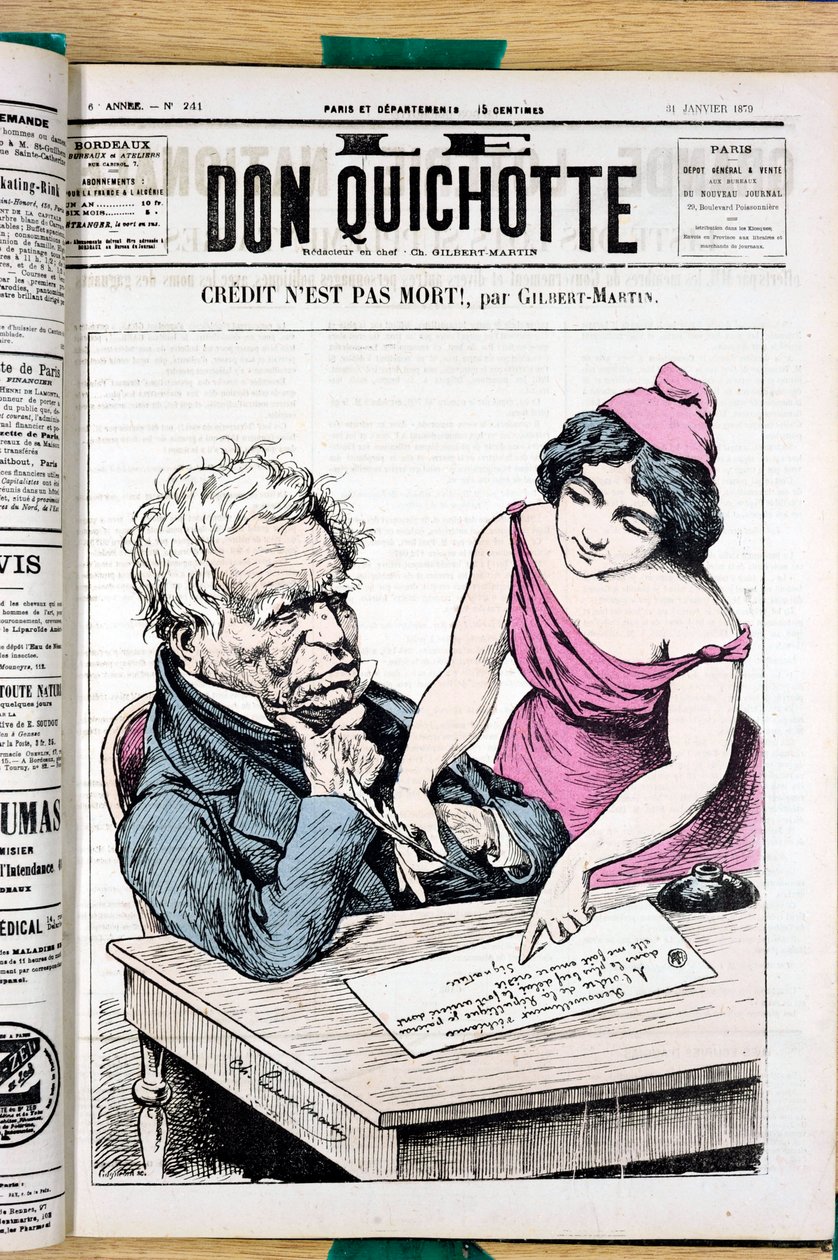 Omslag av "" Le Don Quixote "", nummer 241, farge satirisk av Charles Gilbert Martin