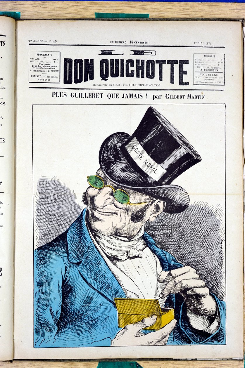 Omslag til ""Le Don Quixote"", nummer 45, Satirical in Colors av Charles Gilbert Martin