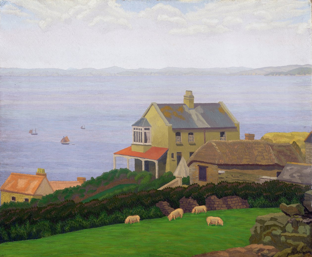 Landskap (olje på lerret) av Charles Ginner