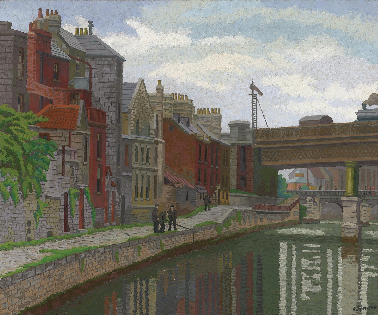 Gamle hus, Bath av Charles Ginner