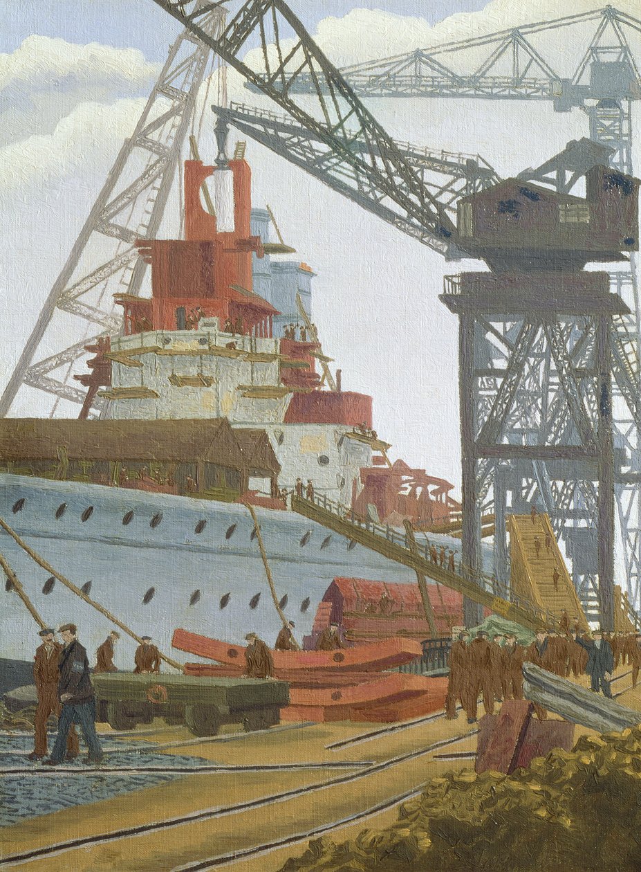 Bygningen til HMS Prince of Wales av Charles Ginner