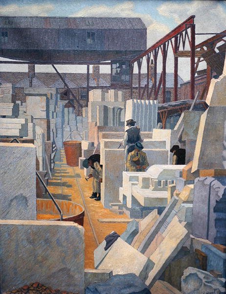 Steinhoggerne (olje) av Charles Ginner