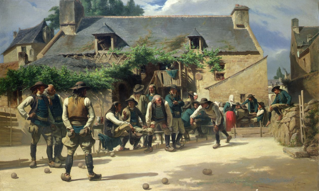 Boulespillet på Pont-Aven av Charles Giraud