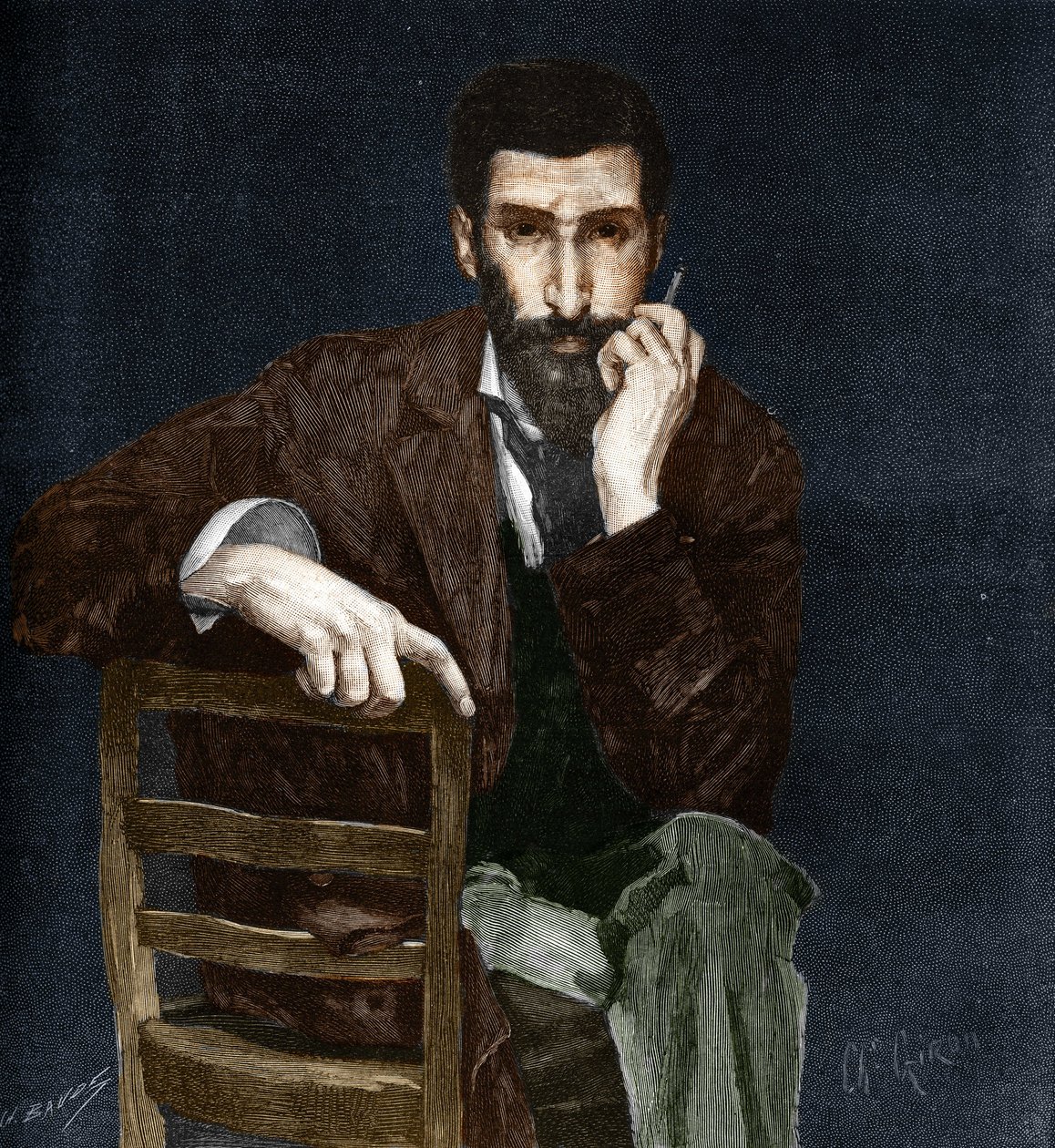 Portrait of Pierre Savorgnan of Brazza (1852-1905), French explorer. av Charles Giron