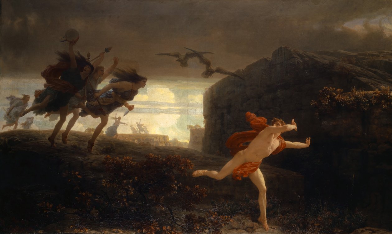 Pentheus forfulgt av maenadene, 1864 av Charles Gleyre