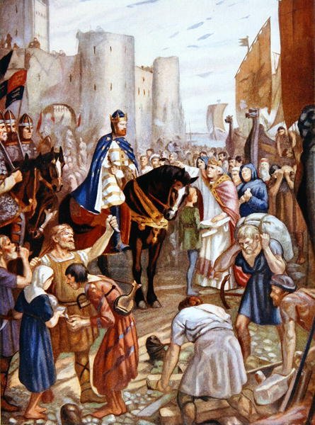 William Rufus (1056-1100) ved Tower of London, illustrasjon fra 