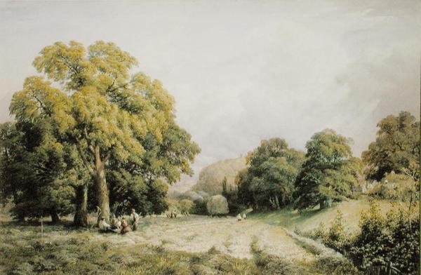 Høyproduksjon, Lewes, Sussex (akvarell på papir) av Charles Grant Davidson