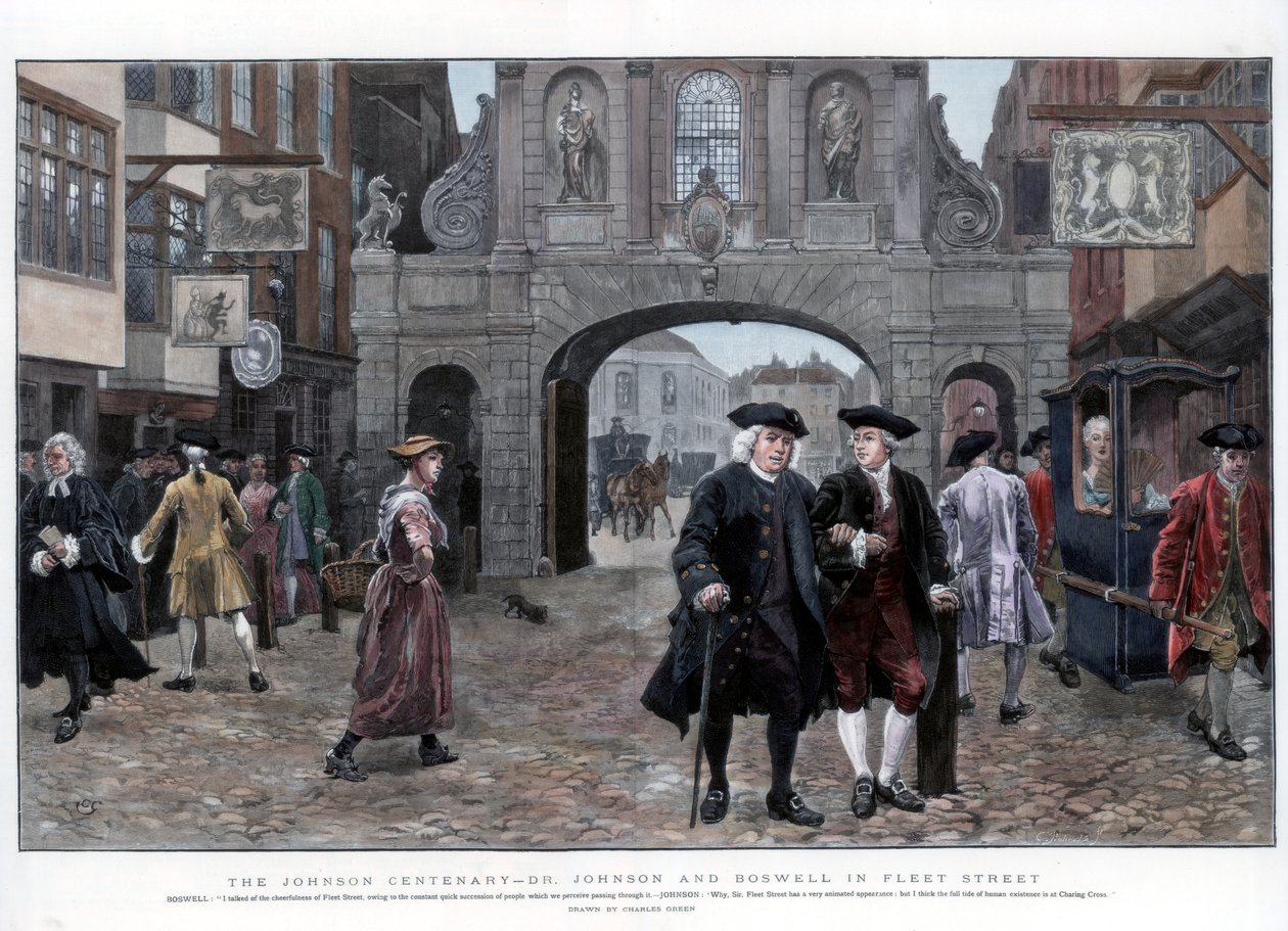 Dr Johnson og Boswell i Fleet Street, 1884. av Charles Green