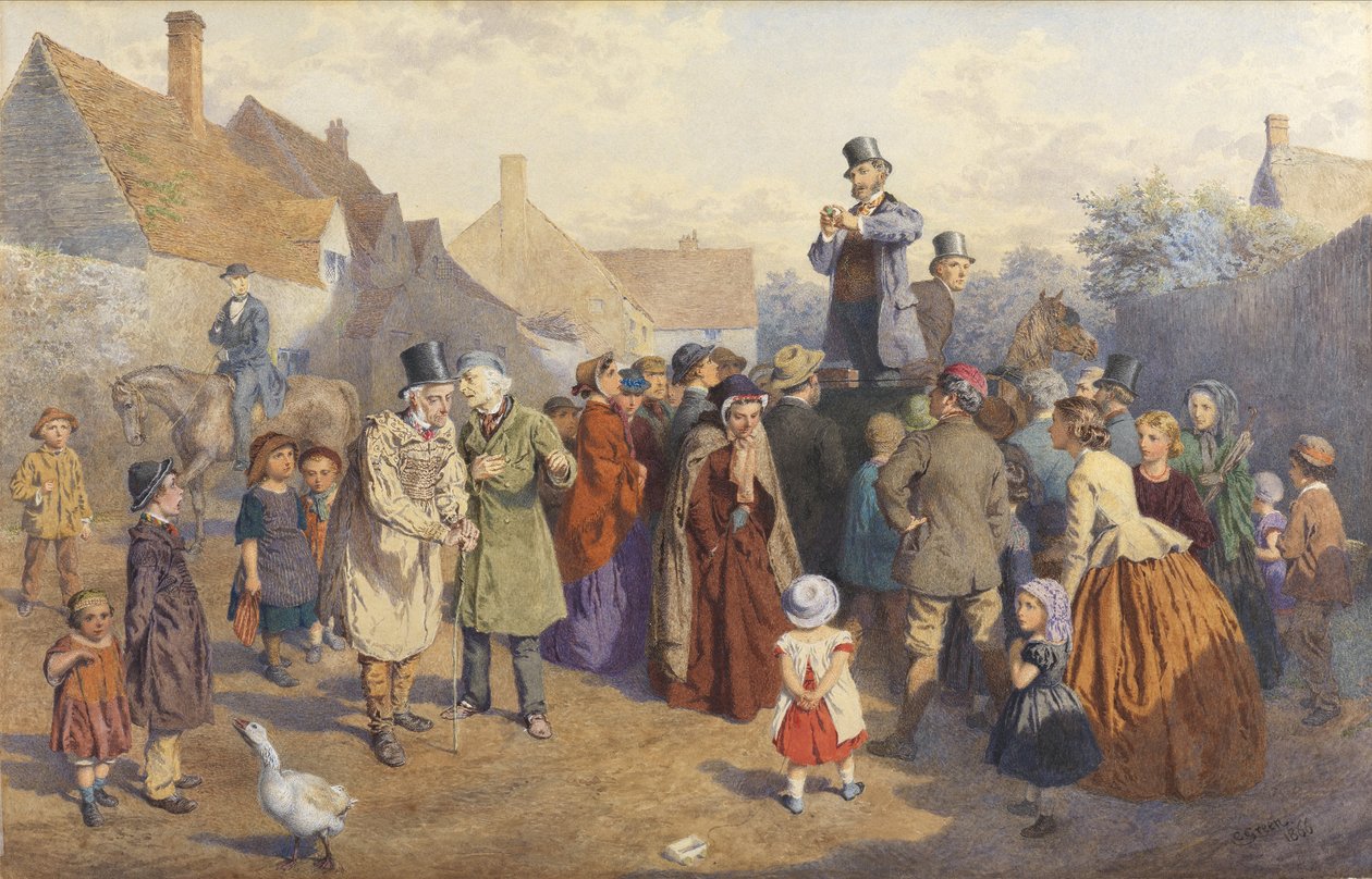 The Quack Doctor, 1866 (wc og kroppsfarge på papir) av Charles Green