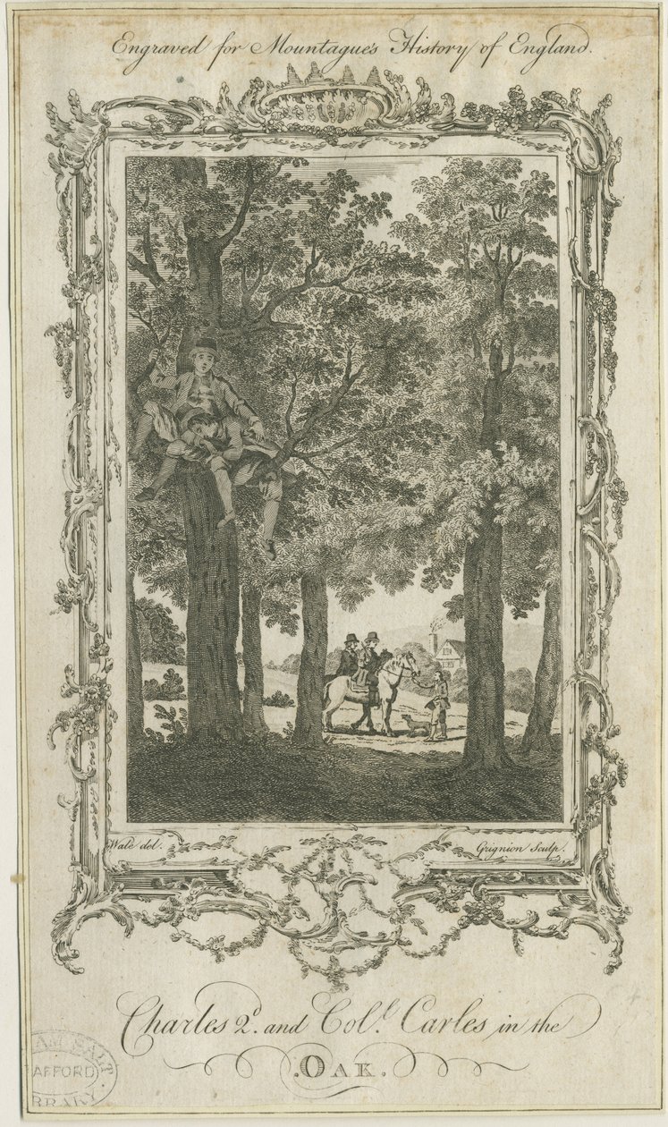 Boscobel - The Royal Oak: gravering og [?1800-tallet] av Charles Grignion