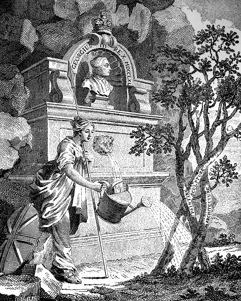 Frontispice til kunstnerkatalogen, c1760-tallet. av Charles Grignion
