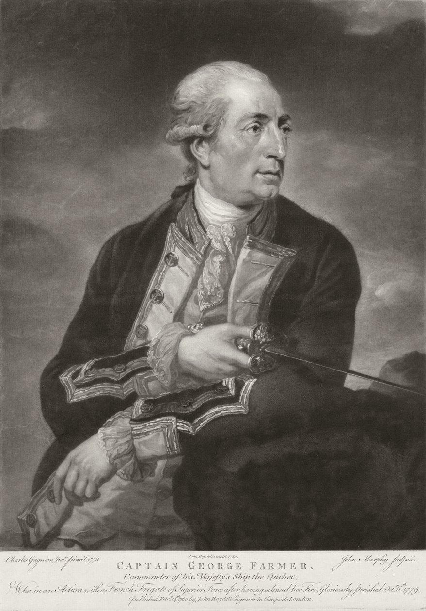 Portrett av George Farmer (1732-79) Kaptein for HMS 