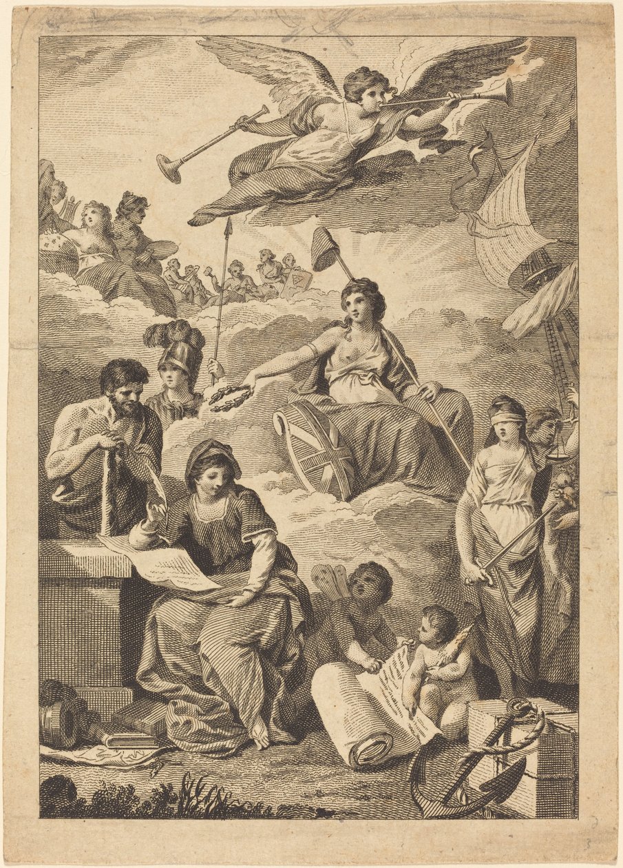Britannia kroningshistorie av Charles Grignion, after Conrad Martin Metz