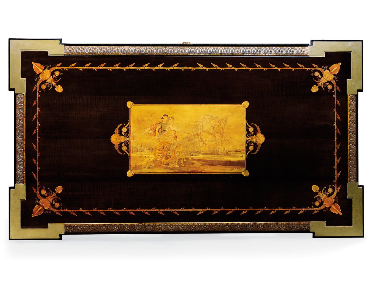 Napoleon III bord, designet av Jean Brandely, intarsia av E. Varlot, Paris, ca. 1850-75 (ormolu, forgylt kobber, ibenholt og platan) av Charles-Guillaume Diehl