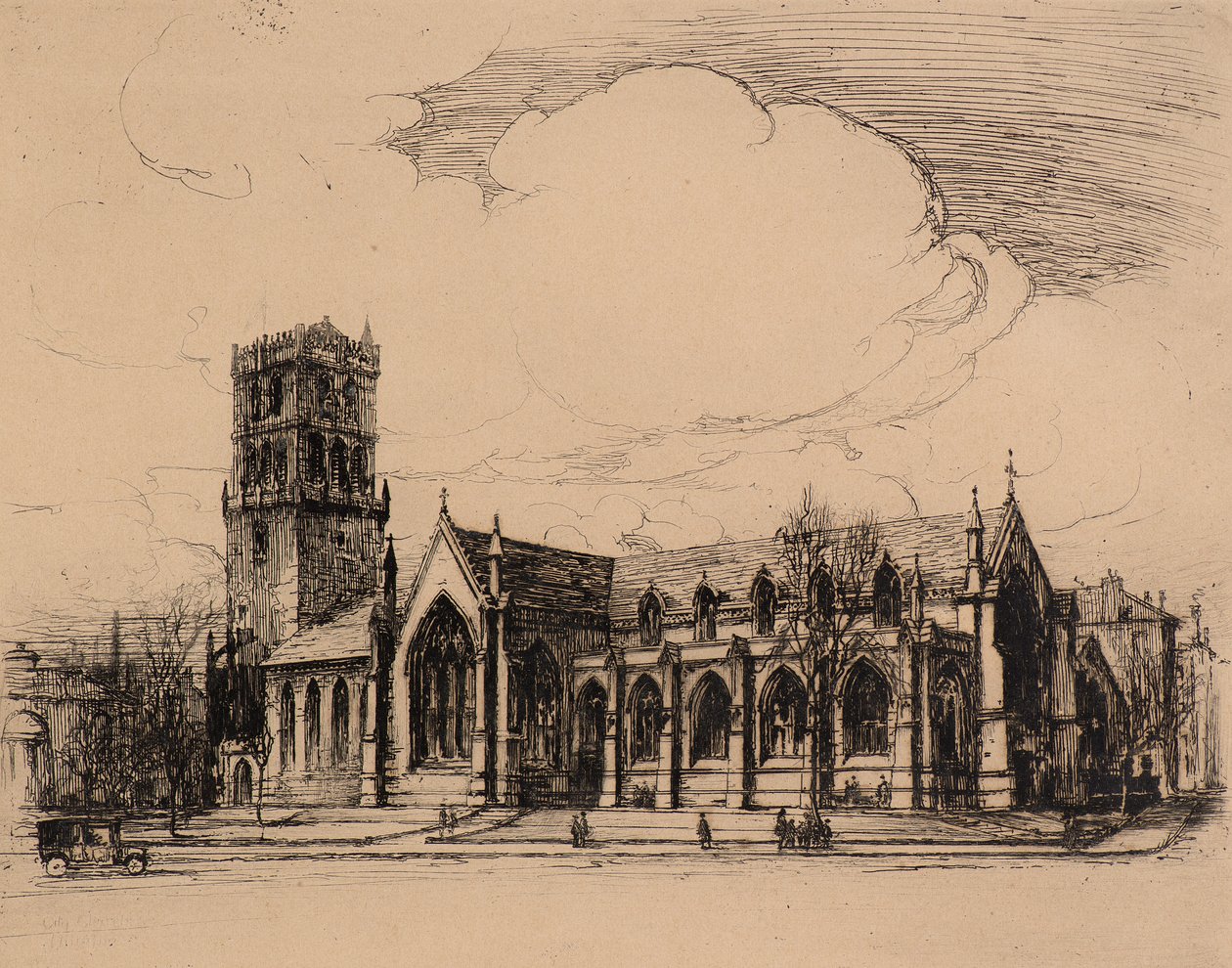 City Churches, Dundee (radering) av Charles Gustav Louis Phillips