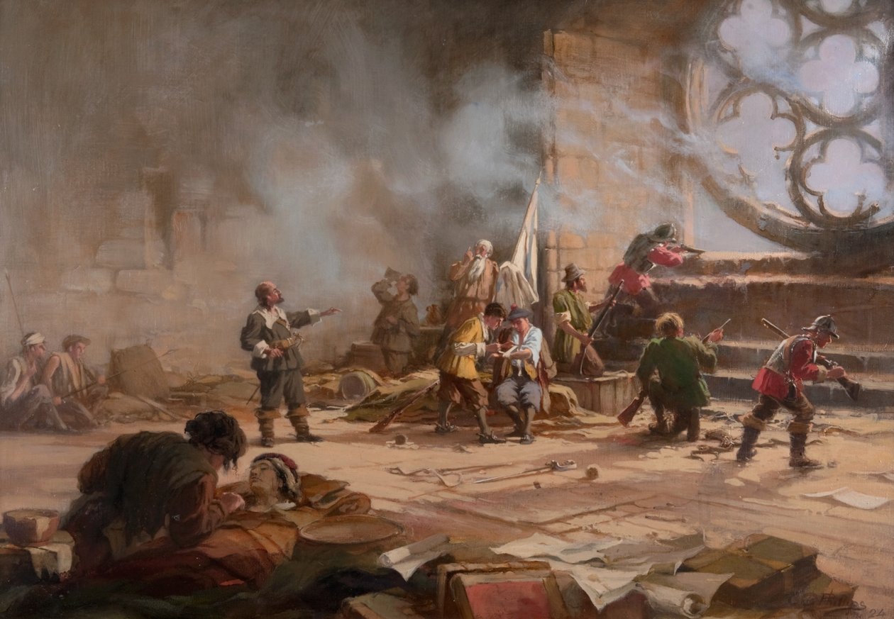 Beleiringen av Dundee, september 1651 av Charles Gustav Louis Phillips