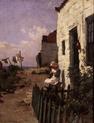 Ved hyttedøra av Charles Haigh Wood