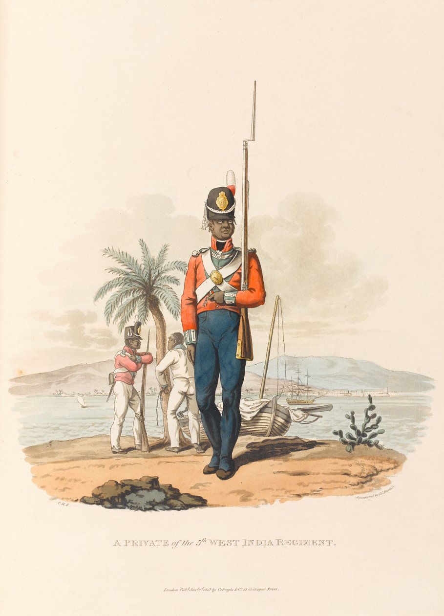 En menig fra det femte vestindiske regiment av Charles Hamilton (after) Smith