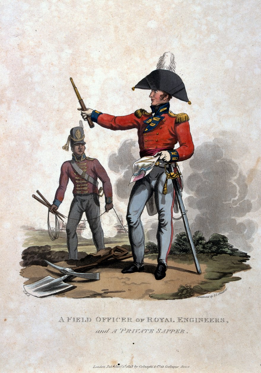 A Field Officer of Royal Engineers and a Private Sapper, fra 