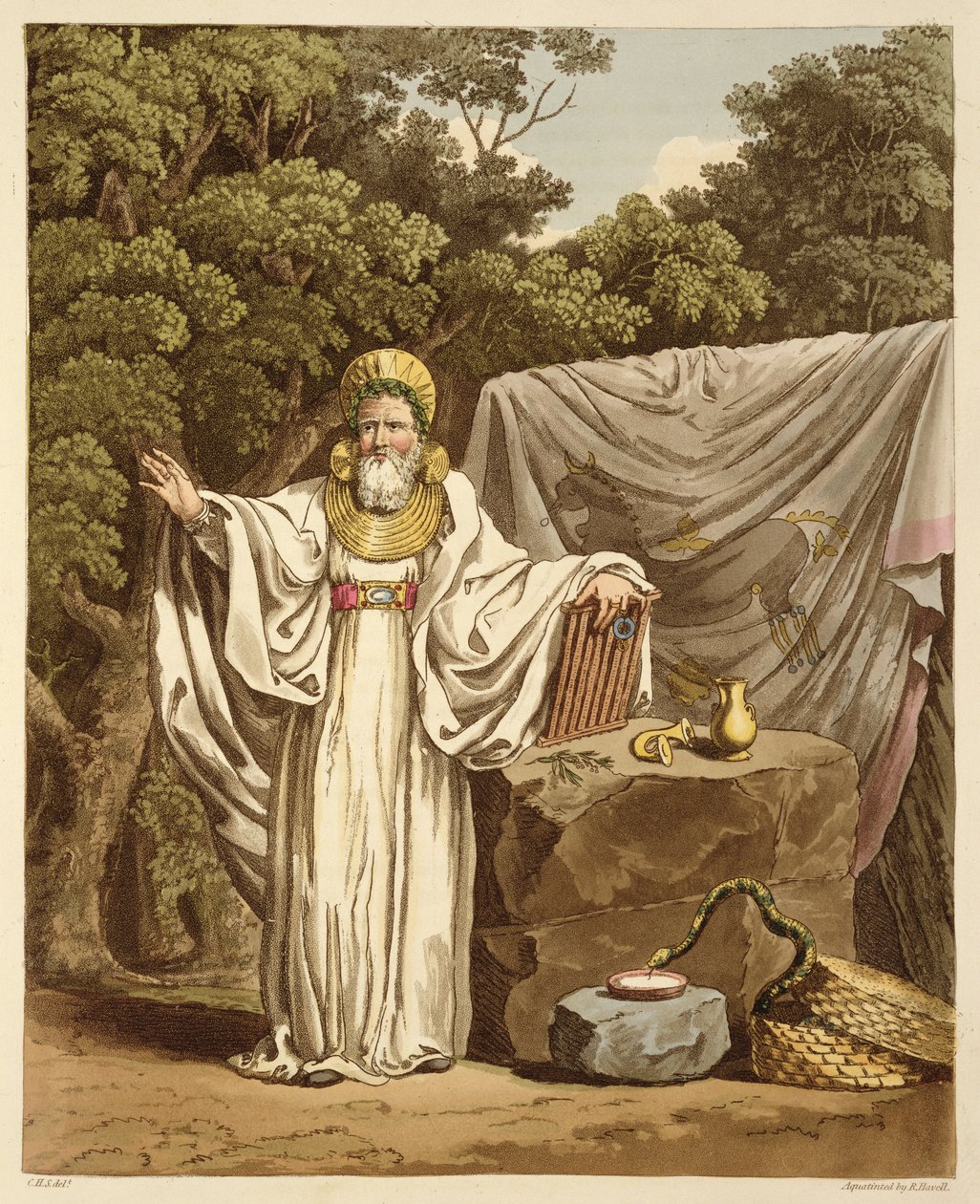 An Arch Druid in his Judicial Habit, gravert av Robert Havell (1769-1832) 1815 (akvatint) av Charles Hamilton Smith