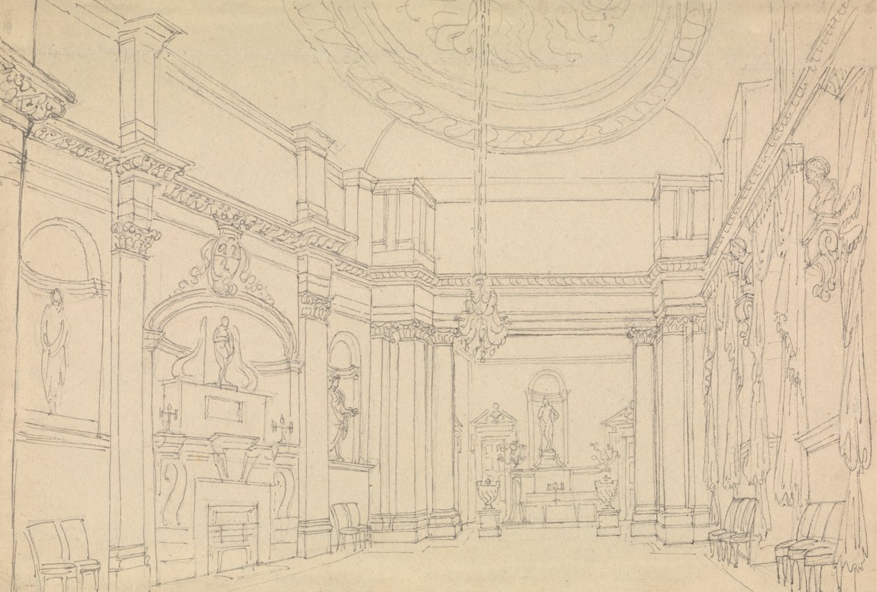 Hall, Easton Neston, Northants av Charles Hamilton Smith
