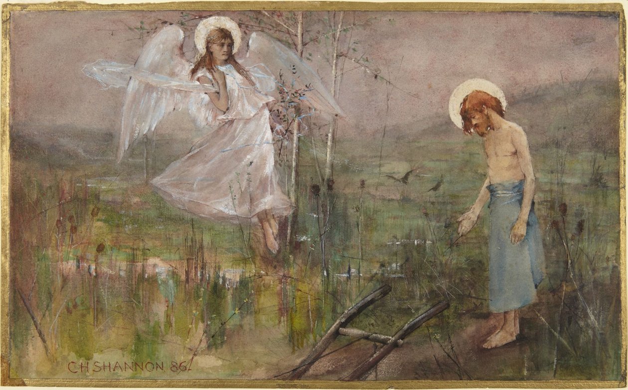 En engel viser seg for en helgen av Charles Haslewood Shannon