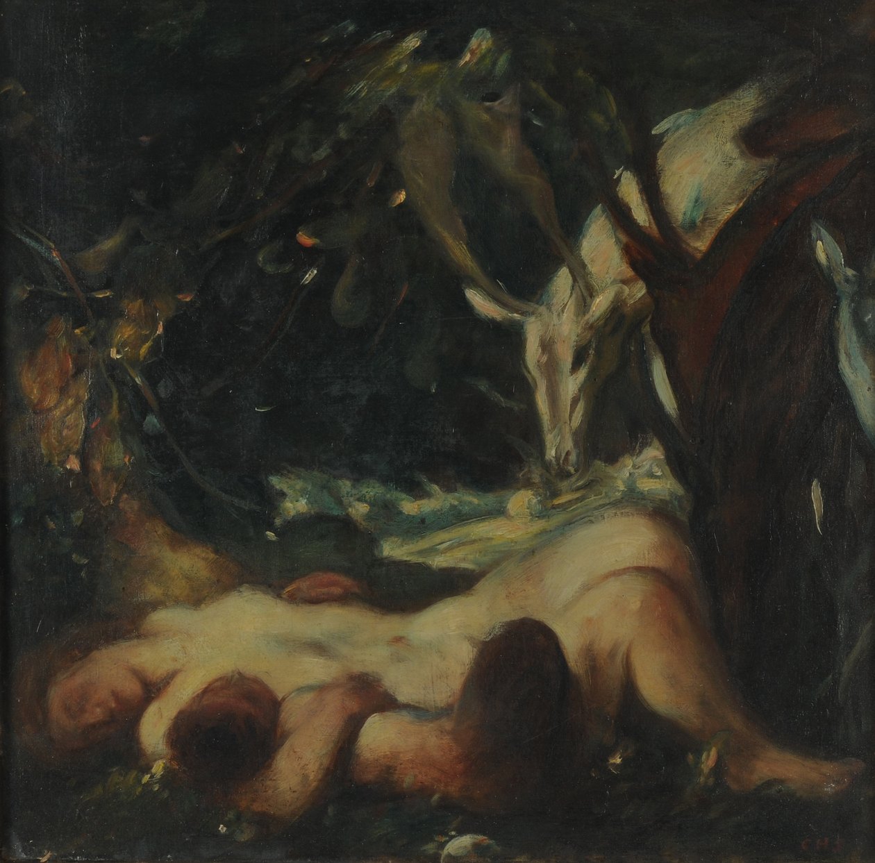 Studie for The Sleeping Wood Nymph, 1903-06 av Charles Haslewood Shannon