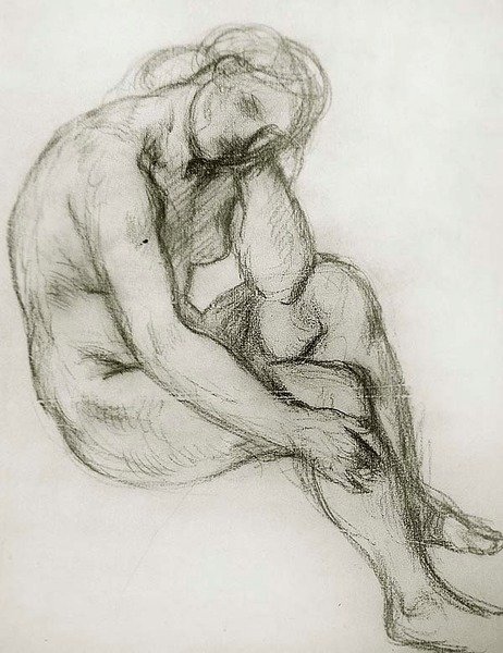 Studie av en sittende naken kvinne av Charles Haslewood Shannon