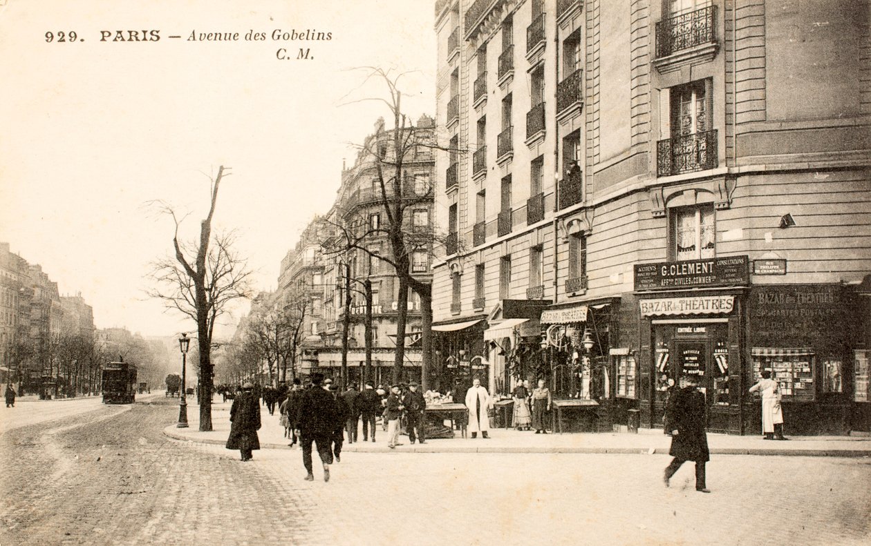 Postkort / Avenue des Gobelins / Paris / Seine / Ile de France / Frankrike av Augustus Kollner