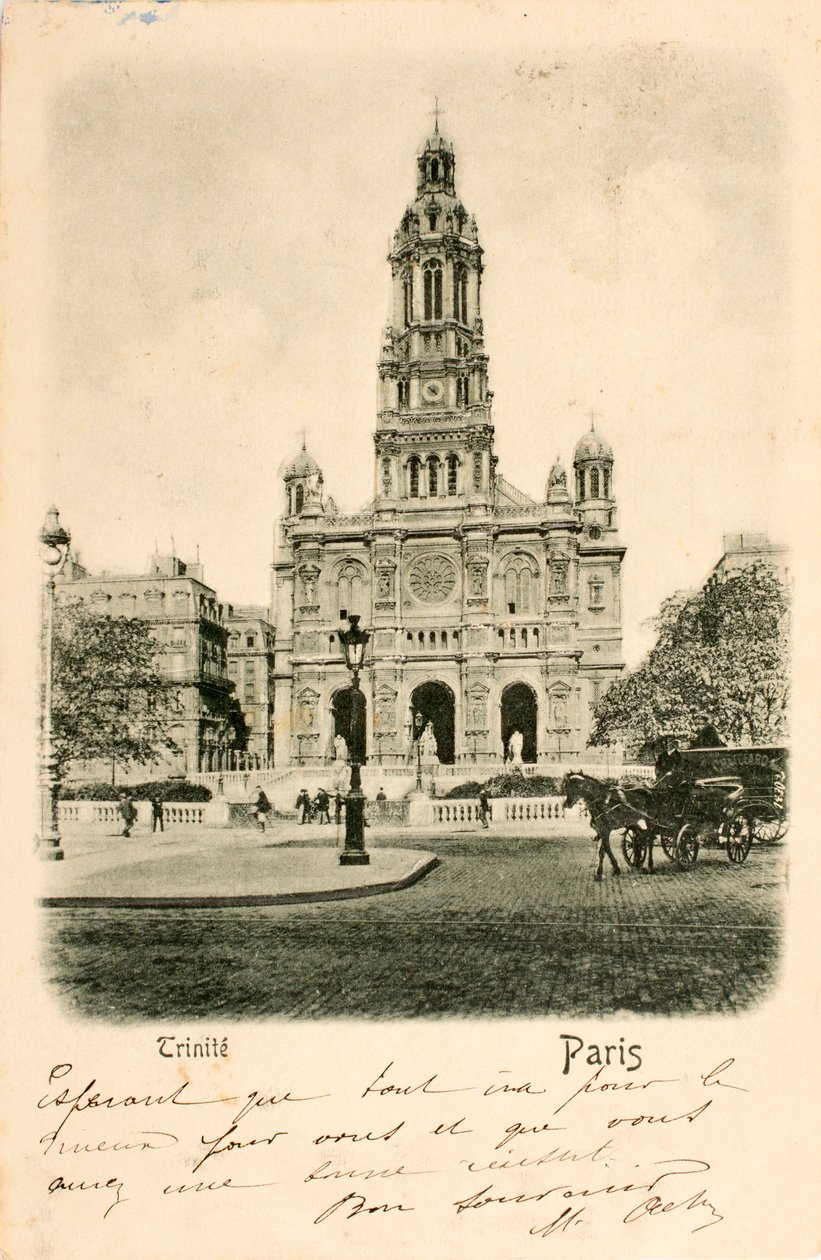 Postkort/Den hellige treenighetskirke/Paris/Seine/Ile de France/Frankrike av Augustus Kollner