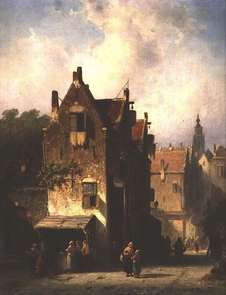 Gatescene med figurer av Charles Henri Joseph Leickert
