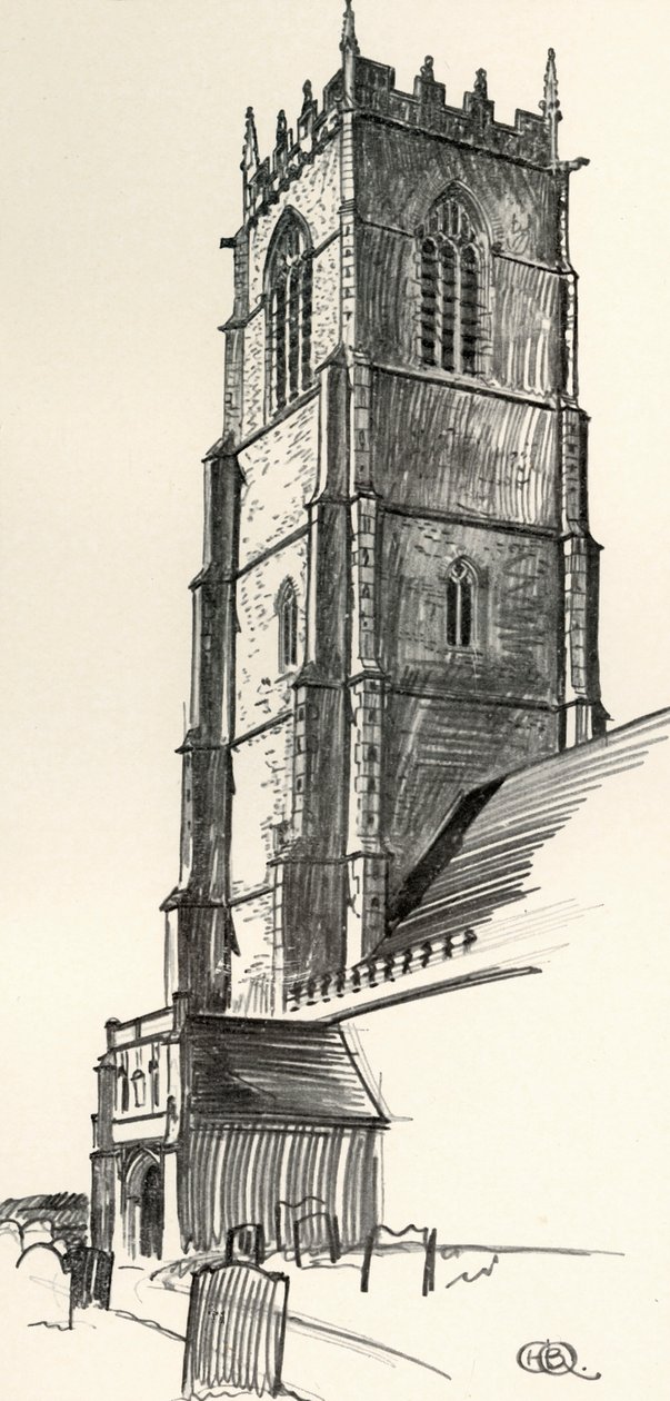 A Perpendicular Church Tower, Winterton, Norfolk, 1931 av Charles Henry Bourne Quennell