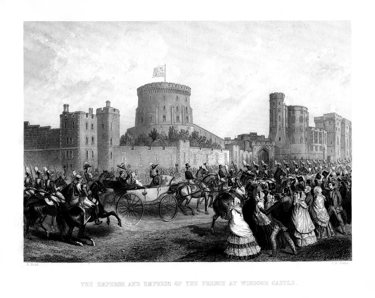 Keiseren og franskmennenes keiserinne ved Windsor Castle, 1855, 1875. av Charles Henry Jeens
